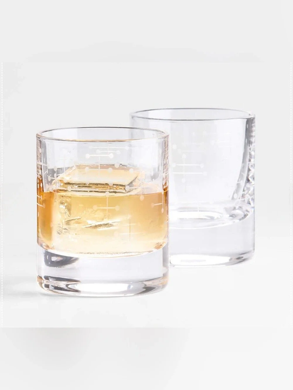 Crate & Barrel Eames Dots Double Old-Fashioned Glass, Set of 2, New in Box